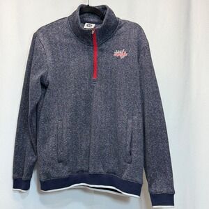 Washington Capitals NHL Womens Medium 8 10 Quarter Zip Pullover Herringbone Blue